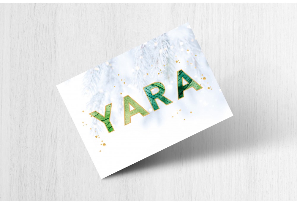 Naam met groene bladjes